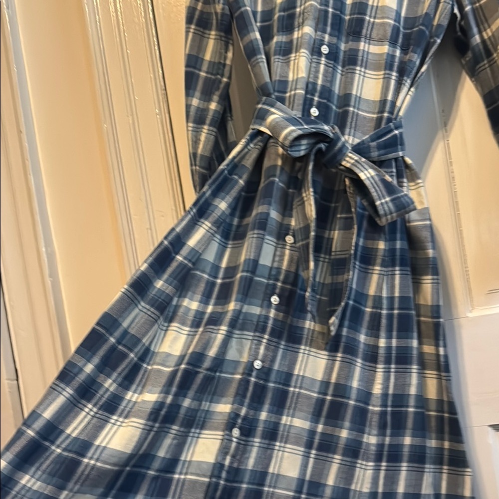 Polo Ralph Lauren Blue Plaid Long Sleeve Dress - Picture 6 of 6